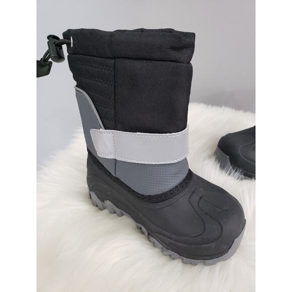 NEW SIZE 9‎ TODDLER KIDS boy girl black gray Water Resistant Shell Winter Boot - Picture 4 of 5